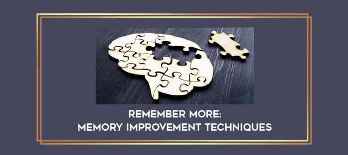 Remember More: Memory Improvement Techniques digital courses