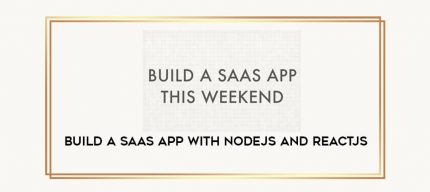 Build a SAAS App with NodeJS and ReactJS digital courses