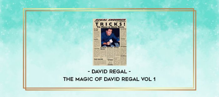 David Regal - The Magic of David Regal Vol 1 digital courses