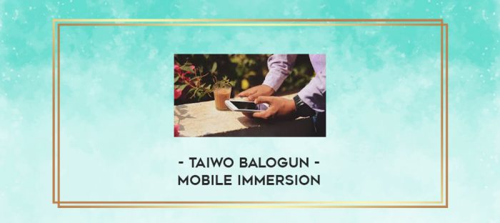 Taiwo Balogun - Mobile immersion digital courses