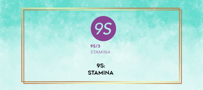9S: STAMINA digital courses