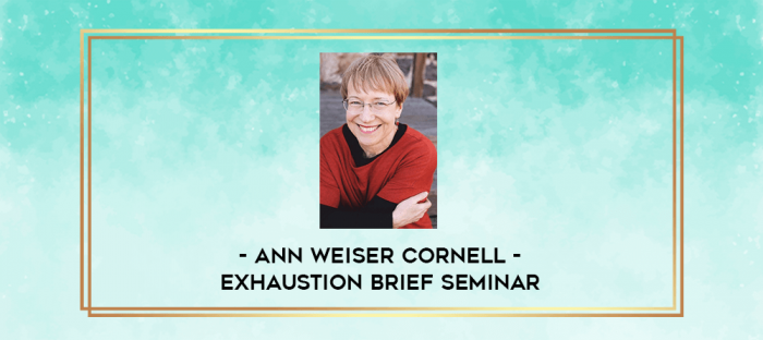 Ann Weiser Cornell - Exhaustion Brief Seminar digital courses