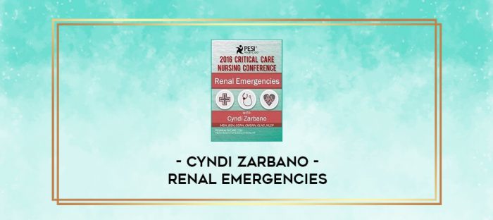 Renal Emergencies - Cyndi Zarbano digital courses
