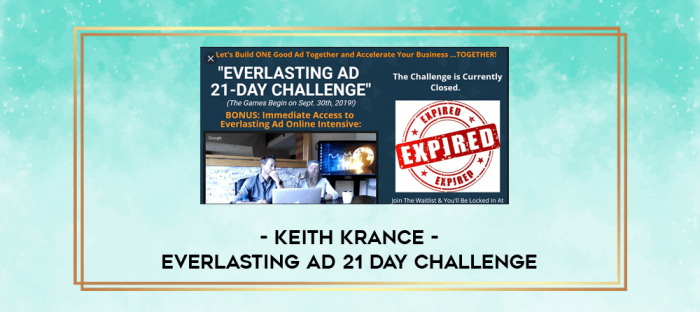 Keith Krance - Everlasting Ad 21 Day Challenge digital courses