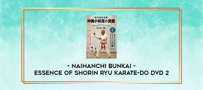 ESSENCE OF SHORIN RYU KARATE-DO DVD 2: NAIHANCHI BUNKAI digital courses
