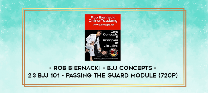 Rob Biernacki - BJJ Concepts - 2.3 BJJ 101 - Passing The Guard Module (720p) digital courses