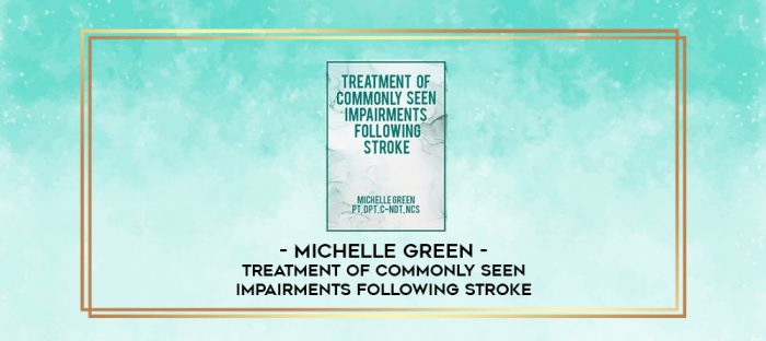 Treatment of Commonly Seen Impairments Following Stroke - Michelle Green digital courses