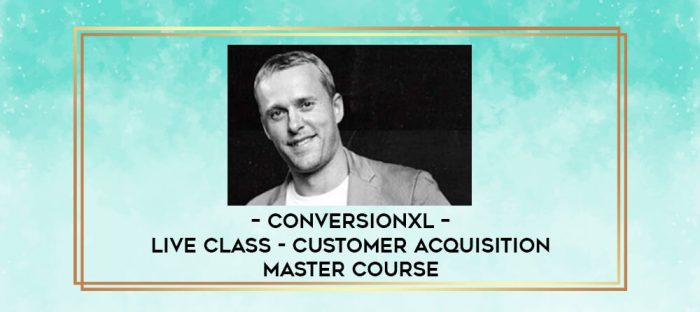 ConversionXL - Live Class - Customer Acquisition Master Course digital courses