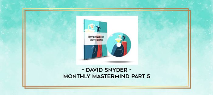 David Snyder - Monthly MasterMind Part 5 digital courses
