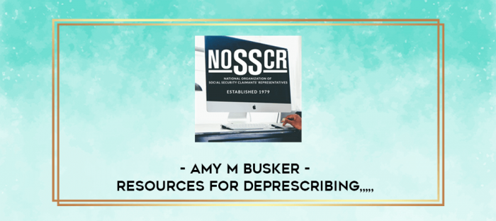Amy M Busker - Resources for Deprescribing from https://imylab.info