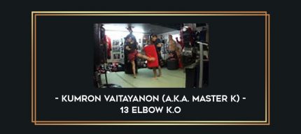 Kumron Vaitayanon (a.k.a. Master K) - 13 Elbow K.O Online courses
