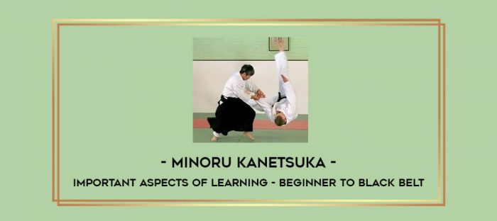 Minoru Kanetsuka - Important Aspects of Learning - Beginner to Black Belt Online courses